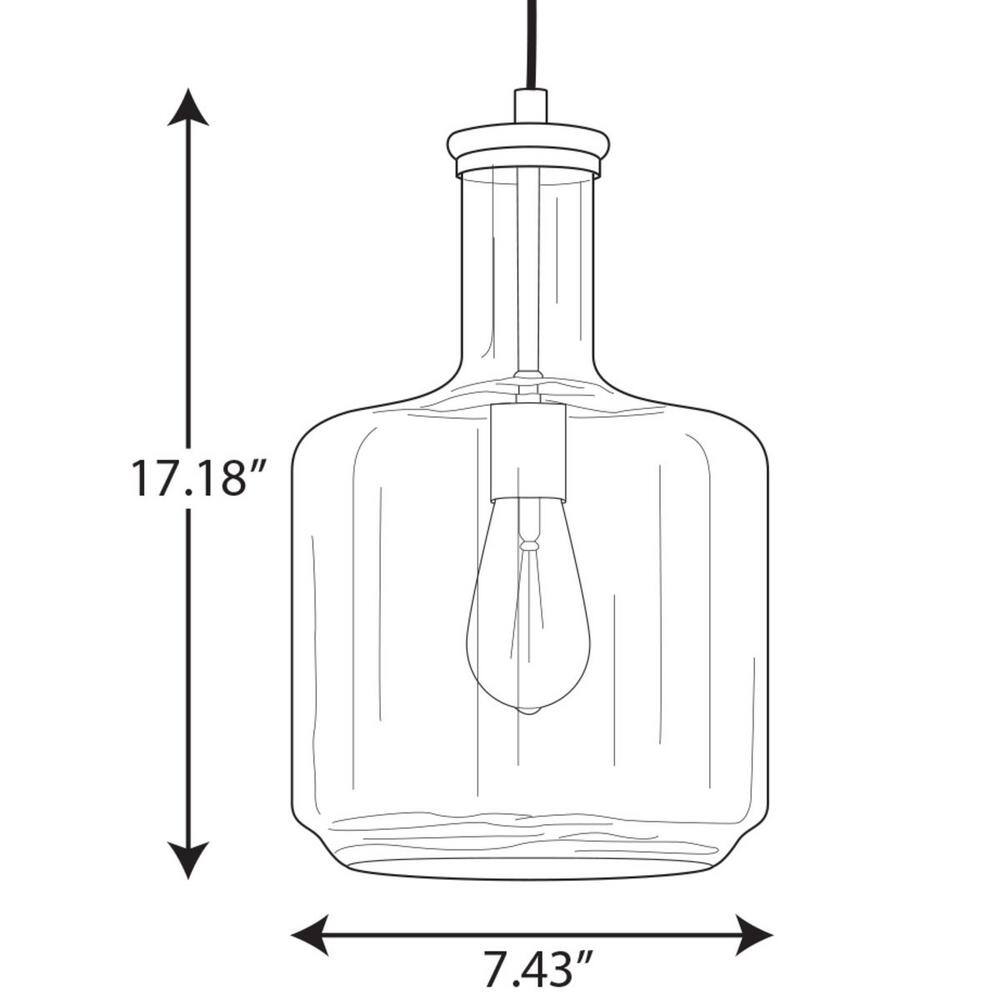 Latrobe Brushed Nickel Pendant with Clear Glass Shade