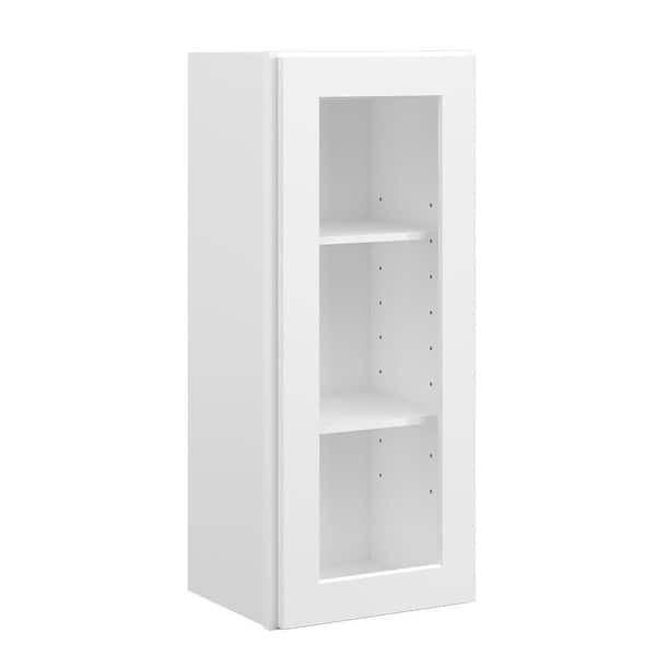 15 in. W x 12 in. D x 36 in. H Ready to Assemble Wall Cabinets in Shaker White Plywood with Shelf without Glass