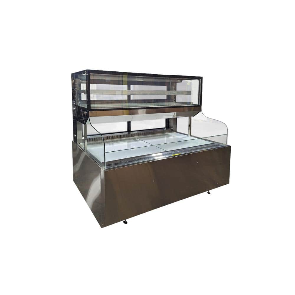 71 in. 22.9 cu. ft. Commercial Open Air Sandwich Refrigerated EC651C Black