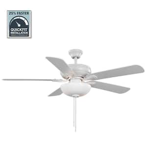 Rothley II 52 in. Indoor LED Matte White Ceiling Fan with Light Kit, Reversible Motor and Reversible Blades Included