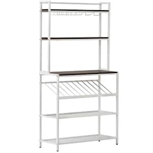 Calwa White Microwave Cart with 6-Tier