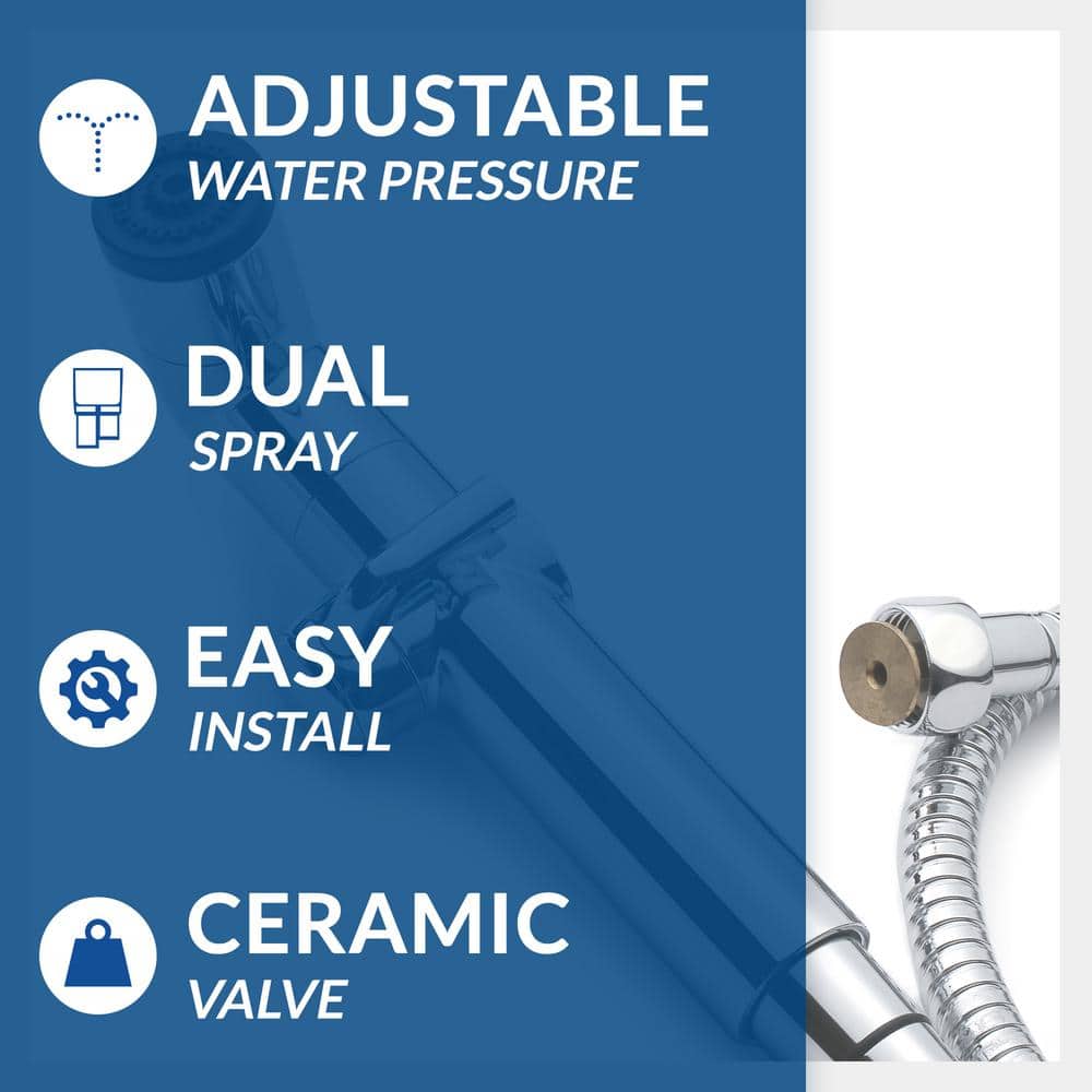 Chrome Handheld Bidet Sprayer with Stainless Steel Hose