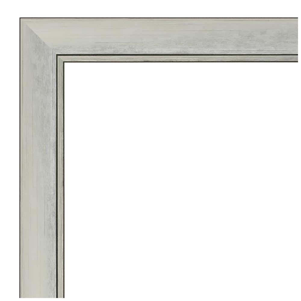 Rectangular Silver Patina Framed Wall Mirror 32" x 26"
