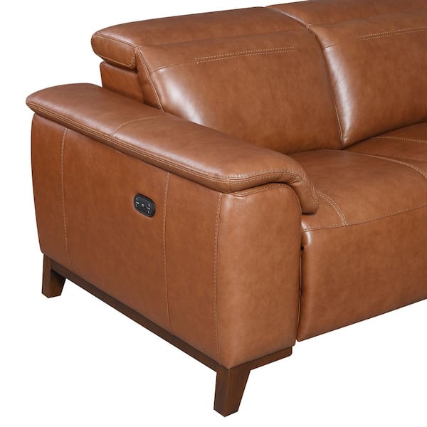 Steve Silver Bergamo 66 In W Coach, Barrington Leather Sofa With 2 Power Recliners
