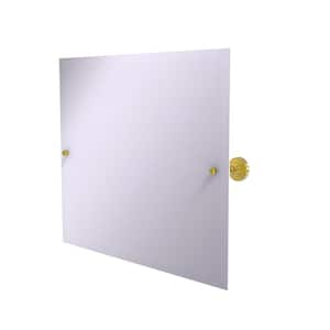 Dottingham Collection 26 in. x 21 in. Landscape Rectangular Tilt Mirror with Beveled Edge in Unlacquered Brass