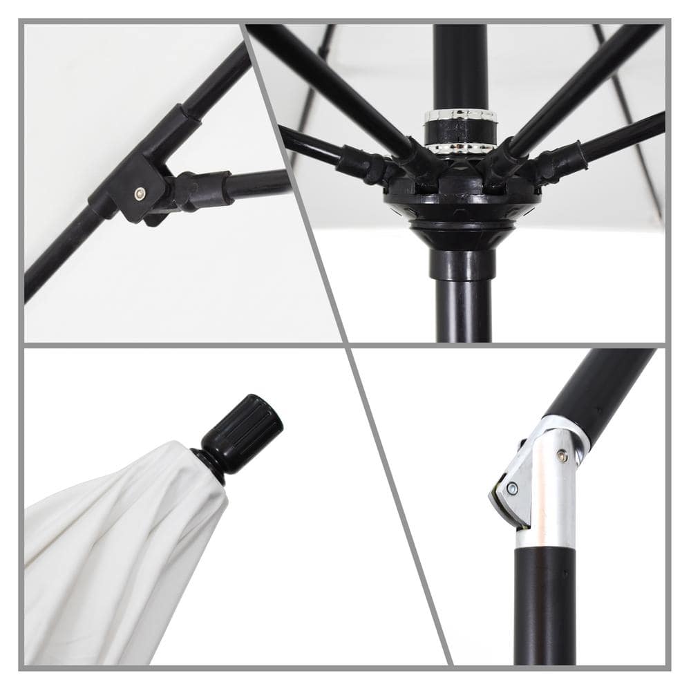 11 ft. Black Aluminum and Fiberglass Market Patio Umbrella