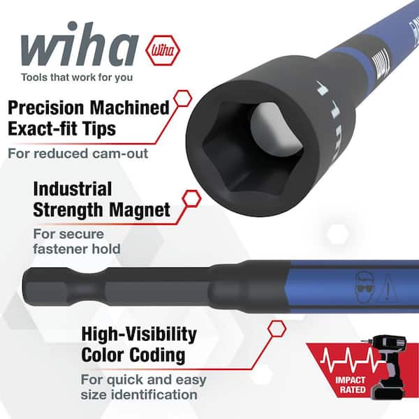 Color Coded Magnetic Nut Setter Metric Set (6-Piece)