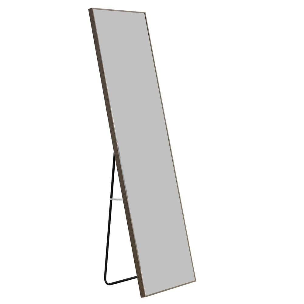 Grey 23 in W x 65 in. H Modern Rectangle Glass Framed Mirror Wall Mirror Wa