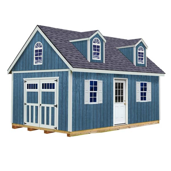 Planner's Paradise 12 ft. x 16 ft. Wood Shed Kit with Transom Doors, Loft, Dormer Kit and FortressFloor (192 sq. ft.)