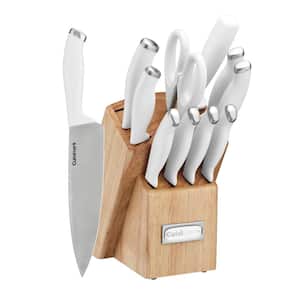 Classic ColorPro Collection 12-Piece Stainless Steel Knife Block Set in White
