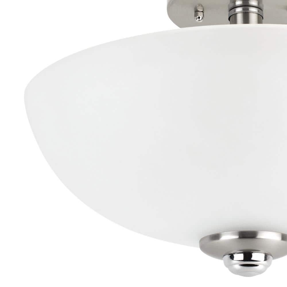 Hudson Contemporary Brushed Nickel & Chrome Globe Ceiling Light