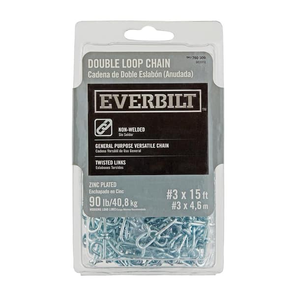 #3 x 15 ft. Zinc Plated Steel Double Loop Chain