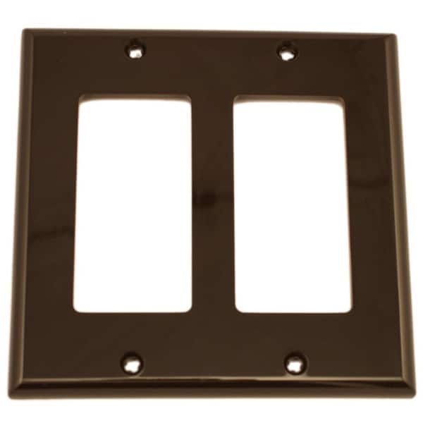 2-Gang Brown Decora/Rocker Nylon Standard Wall Plate (1-Pack) 80409-N