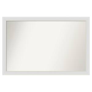 Flair Soft White Narrow 48 in. x 32 in. Custom Non-Beveled Satin Recyled Polystyrene Bathroom Vanity Wall Mirror