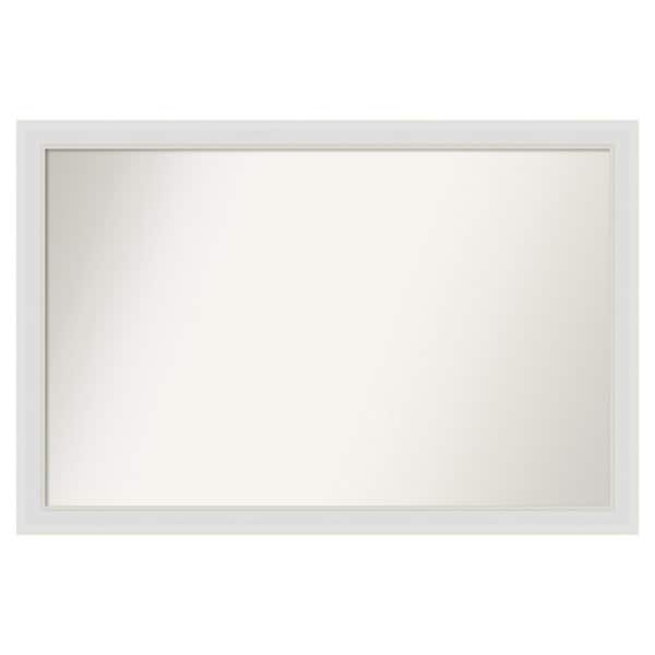 Amanti Art Flair Soft White Narrow 48 in. x 32 in. Custom Non-Beveled Satin Recyled Polystyrene Bathroom Vanity Wall Mirror