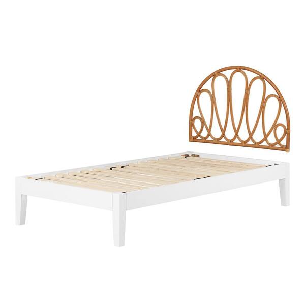 South Shore Bloom White and Natural 41.5 in. Bed
