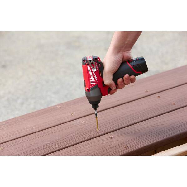 Milwaukee - M12 Fuel 12-Volt Lithium-Ion Brushless Cordless 1/4 in. Hex Impact Driver Kit with Free PACKOUT Case