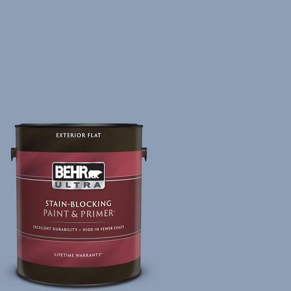BEHR ULTRA 1 gal. #PMD-72 Periwinkle Dusk Flat Exterior Paint & Primer