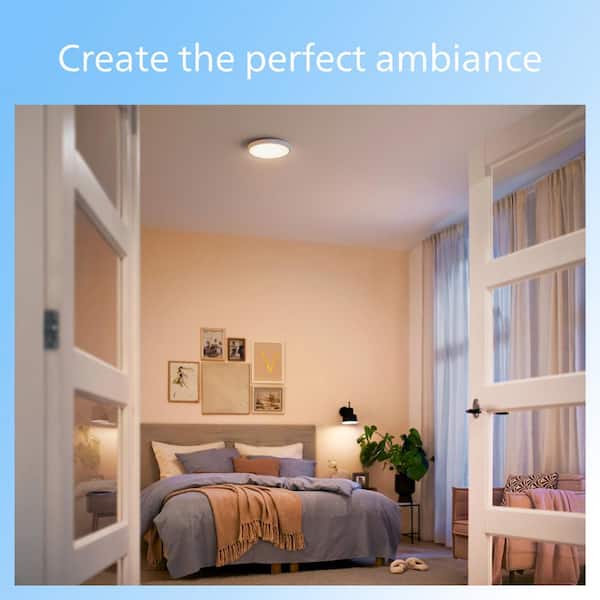 White 11.8 in. SuperSlim Integrated LED Flush Mount Bright White 3000K (2-Pack)