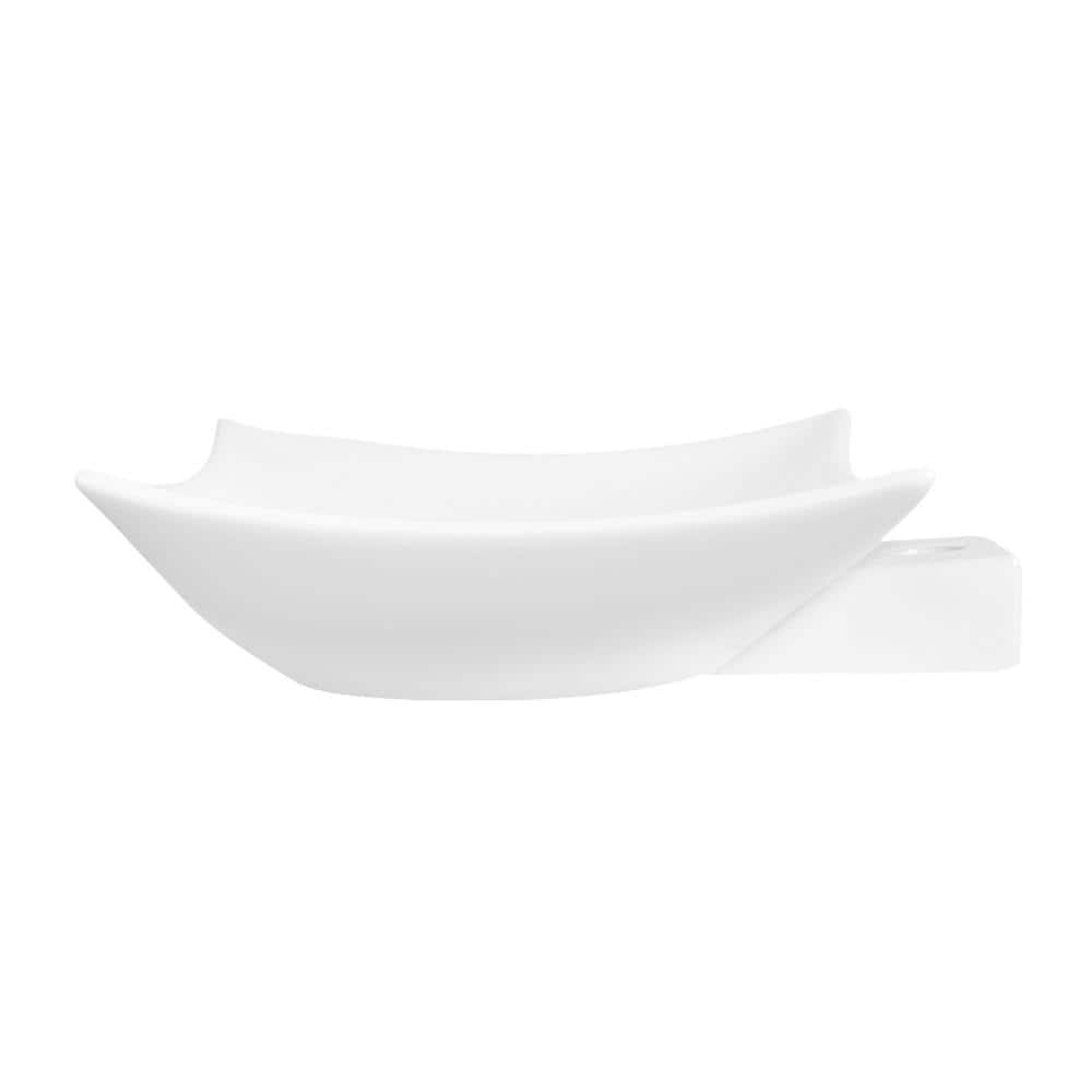 Prism White Ceramic Rectangular Above-Counter Vessel Sink