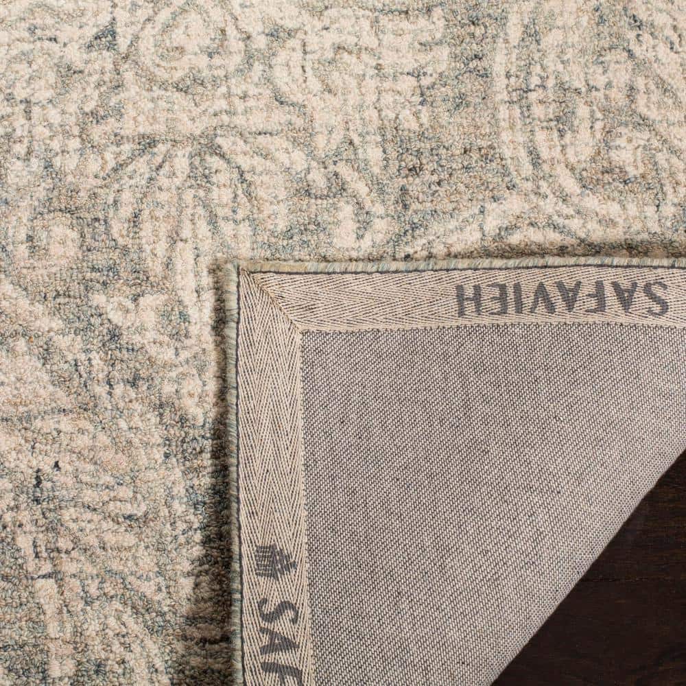 Handmade Gray Abstract Wool Tufted Runner Rug - 27" x 7"