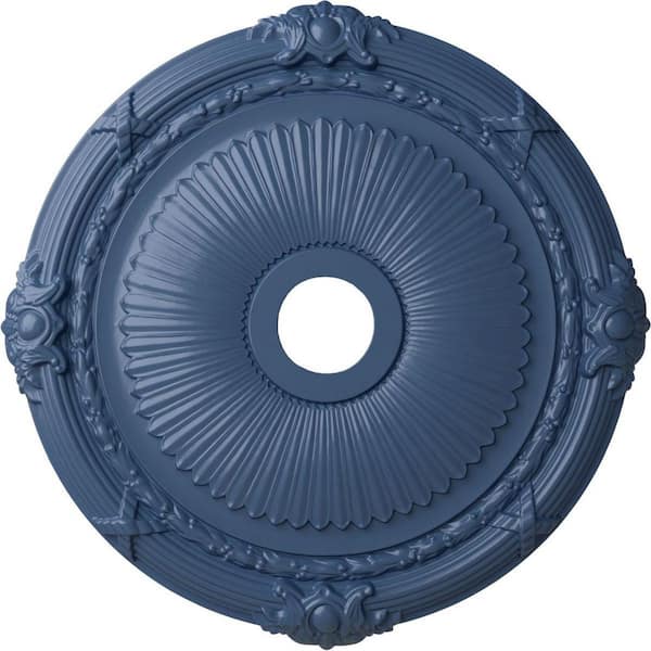 Ekena Millwork 2-1/4" x 27-1/2" x 27-1/2" Polyurethane Heaton Ceiling Medallion, Hand-Painted Americana