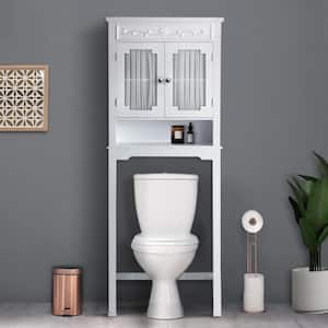 Lisbon 24 in. W x 67 in. H x 7.5 in. D Wooden Over-the-Toilet Space Saving Storage Cabinet, White