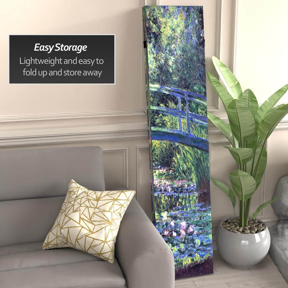 6 ft Tall Double Sided Monet Canvas Room Divider