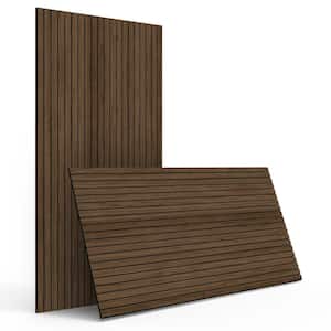 Walnut 2/5 in. x 1.96 ft. x 3.93 ft. Wood Slat Acoustic Panels 3D Decorative Wall Paneling (31 sq. ft./Case)