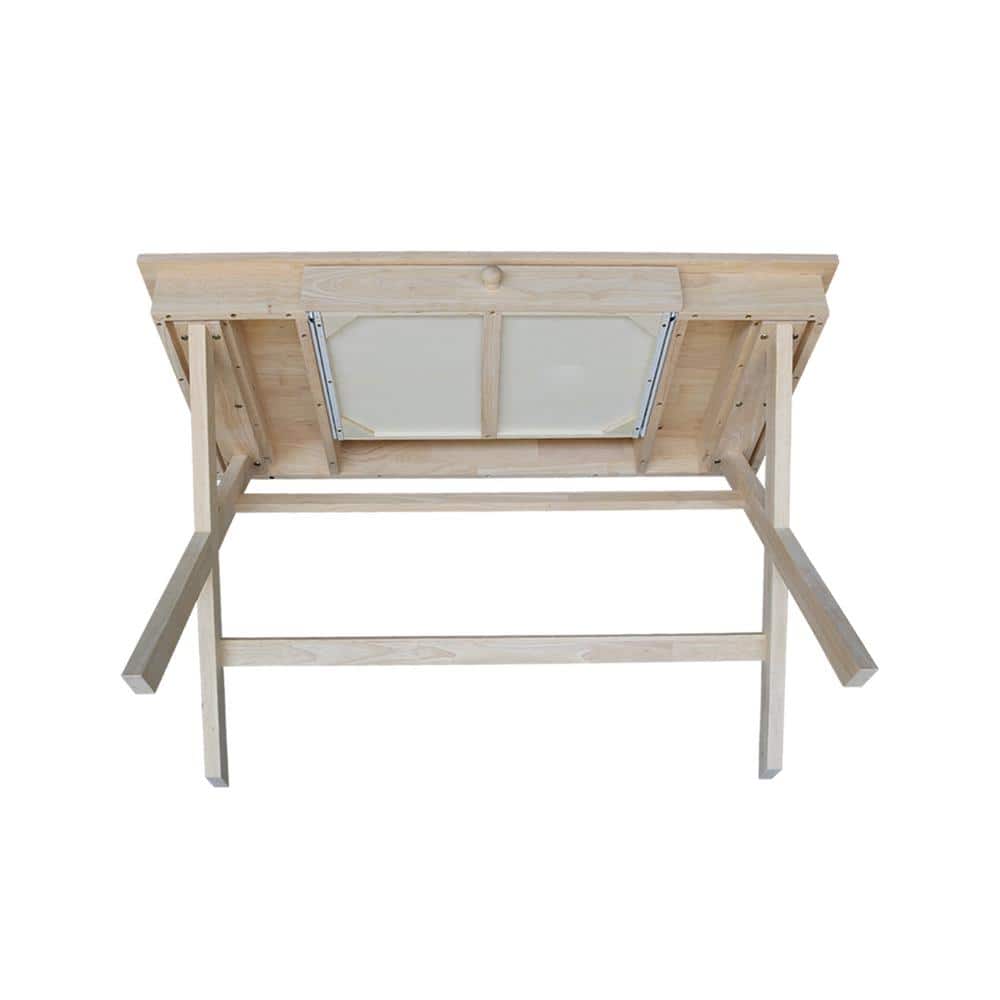 Unfinished Parawood Cross Leg Desk with Drawer