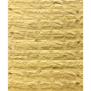 Falkirk Jura II 28 in. x 30 in. Peel and Stick Greenish Brown Faux Bricks PE Foam Decorative Wall Paneling (10-Pack)