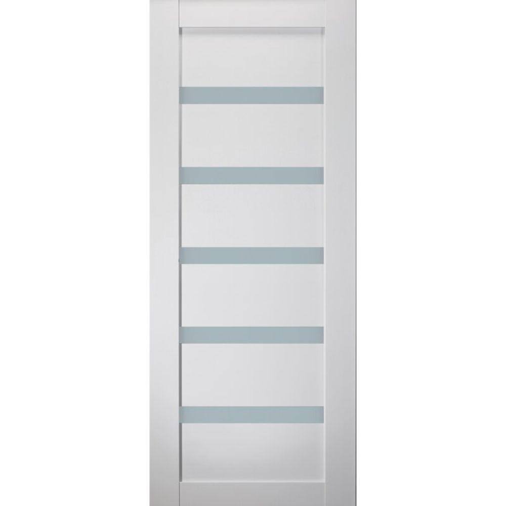 24" x 80" White MDF and Satin Glass Prehung Interior Door
