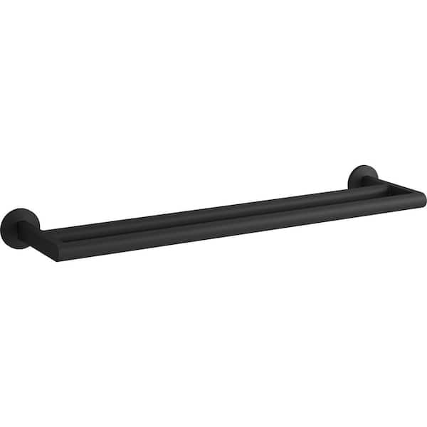 KOHLER Components 24 in. Wall Mounted Double Towel Bar in Matte Black