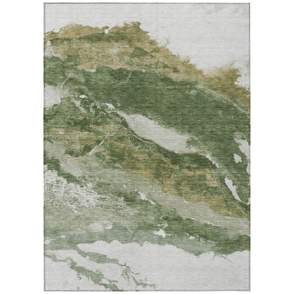 Chantille Machine Washable Indoor/Outdoor Abstract ACN2054 Green 9 ft. x 12 ft. Area Rug