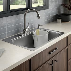 Verse 33 in. Drop-in Single Bowl 18 Gauge Stainless Kitchen Sink with 4 Faucet Holes