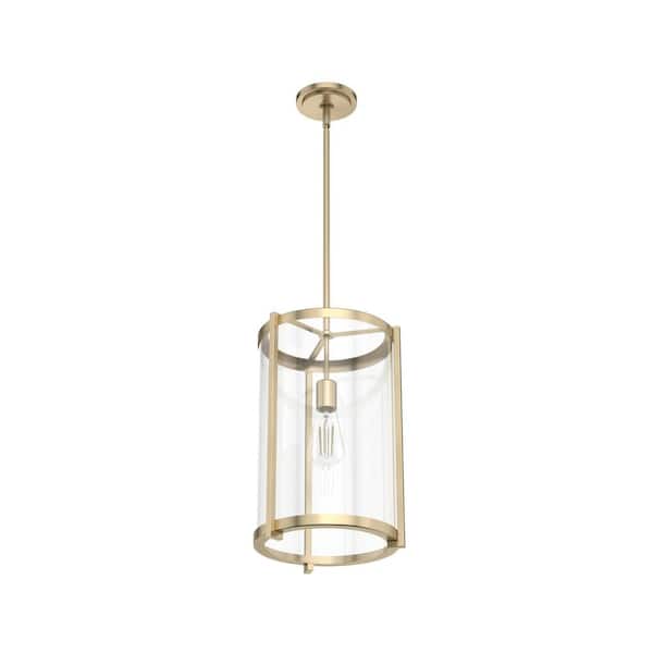 Hunter - Astwood 1-Light Alturas Gold Island Pendant Light with Clear Glass Shade Dining Room Light