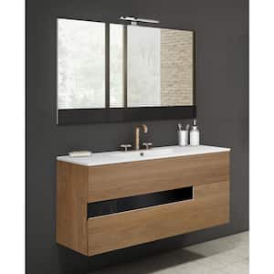 Vision 40 in. W x 18 in. D Bath Vanity in Canela and Black with Ceramic Vanity Top in White with White Basin and Sink