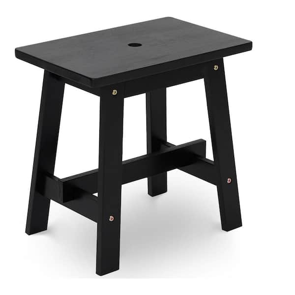Black Wood Garden Stool L0DGSLF1W3 - The Home Depot