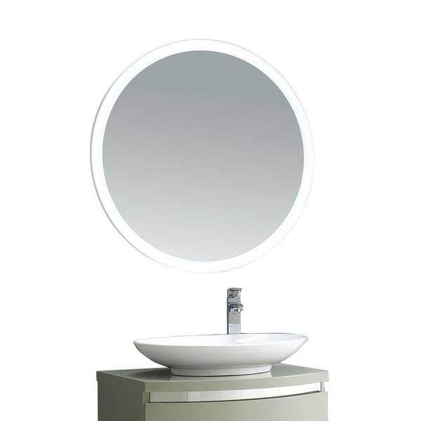 OVE Decors Aries 31 in. x 31 in. LED Framed Single Wall Mirror in White