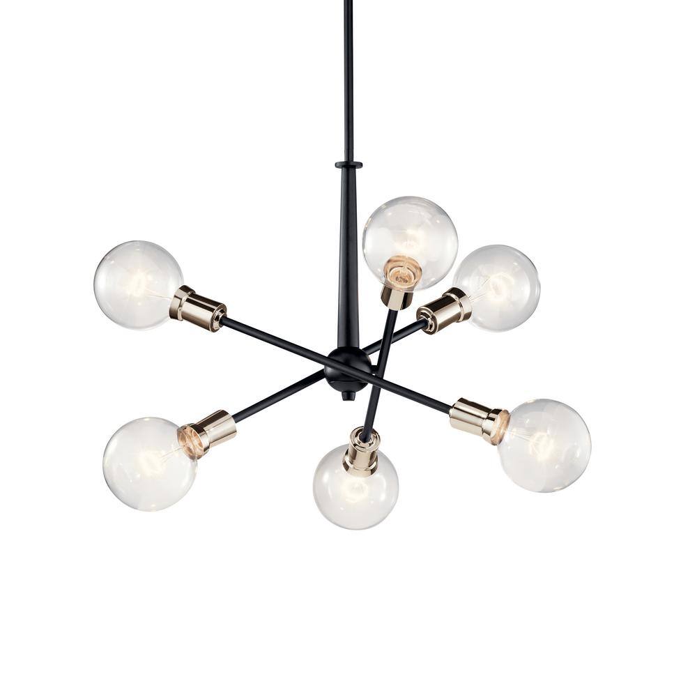 Black Sputnik 20" Modern Ceiling Chandelier