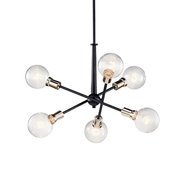 Kichler Armstrong 6-Light Black Mid-century Chandelier