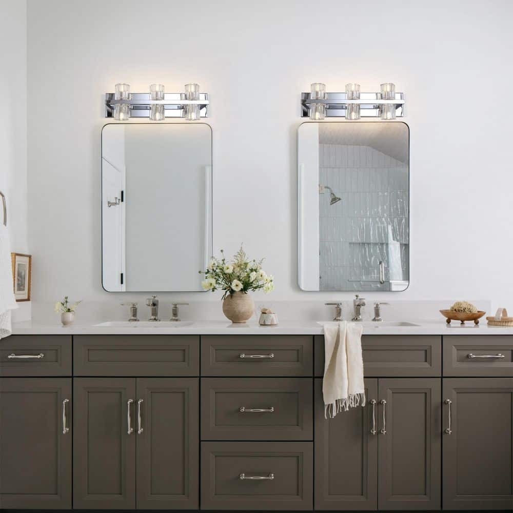 19.68 in. 6-Light Chrome Modern Vanity Light Wall Sconces with Clear Glass Shade for Living Room Bedroom price history on PriceWatchPro