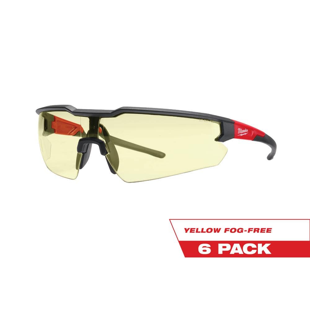 Milwaukee 4932478928 Yellow Safety Performance Glasses Scratch Resistant AntiFog