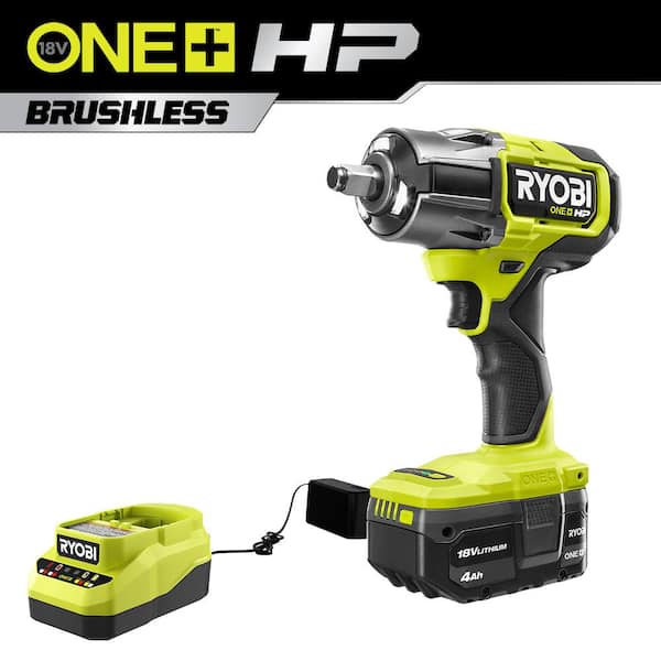 RYOBI ONE+ HP 18Volt Brushless Cordless 4Mode 1/2 in. Impact Wrench Kit with (1) 4.0 Ah