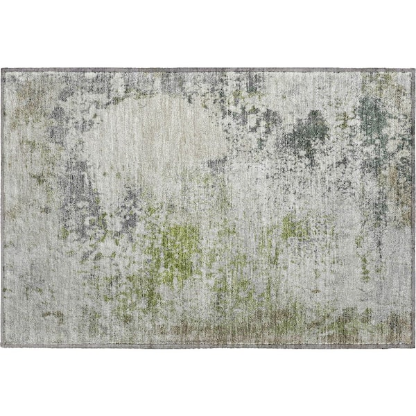 Mayfield Premium Machine Washable Abstract AMF2070 Linen 2 ft. x 3 ft. Accent Rug