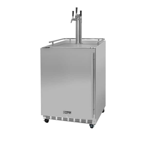 Digital Commercial Outdoor Full Size Beer Keg Dispenser with X-CLUSIVE Triple Tap Commercial Direct Draw Kit Left Hinge