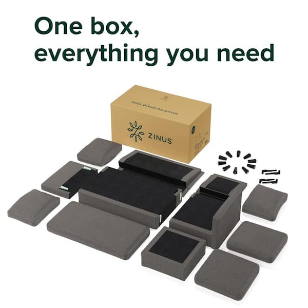 *。+Sola。* Zinus Hudson 76 in. Square Arm 1-Piece Polyester Modular Sectional