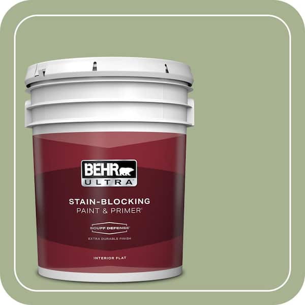 BEHR ULTRA 5 gal. #PPU11-06 Willow Grove Extra-Durable Flat Interior Paint & Primer