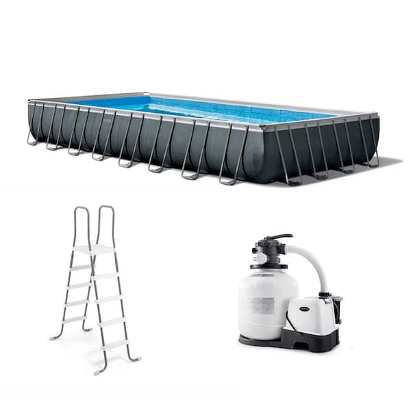 Intex 32 ft. x 16 ft. x 52 in. Ultra XTR Rectangular Swimming Pool Set with Pump