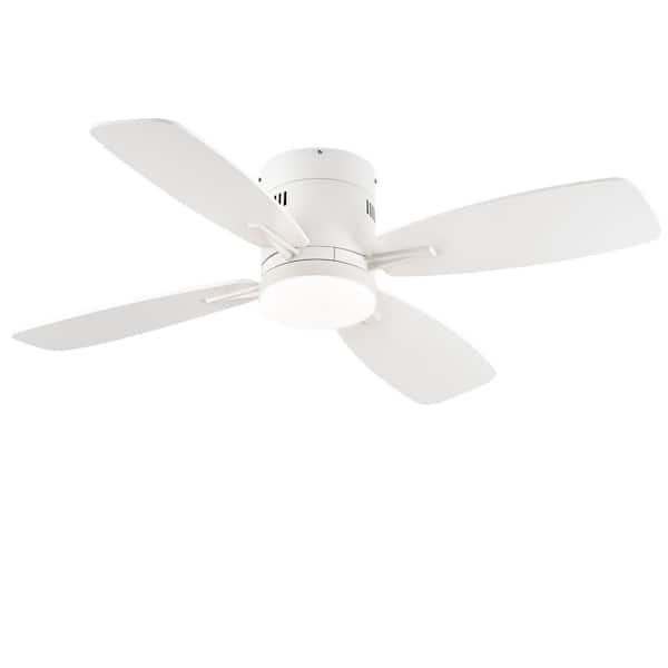 42 in. Indoor White Standard Ceiling Fan with 3-Color Temperature Integrated Led with Remote Control